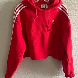 adidas Red Hoodie with Trefoil Logo
